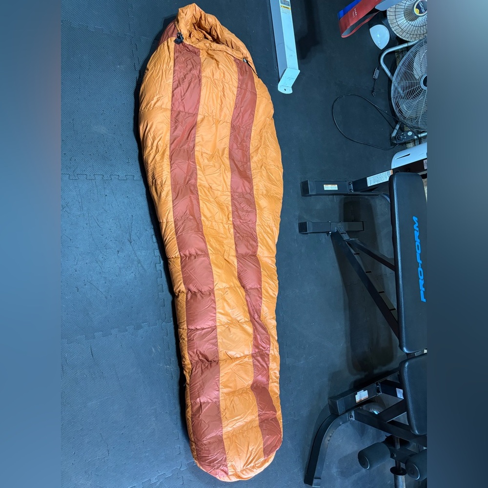 Marmot Goose Down Sleeping Bag in Orange